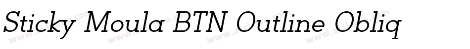 Sticky Moula BTN Outline Oblique字体转换